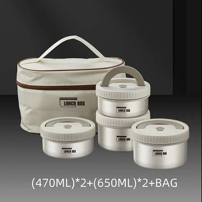 Rynx | Stainless Steel Thermo Bento Lunch Box Set with Portable Stackable Design