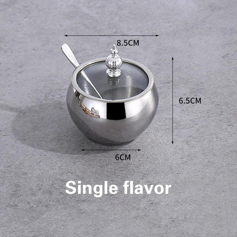 Rynx | Stainless Steel Spice Storage and Oil Sprayer Set - Essential Organizer for Culinary Lovers