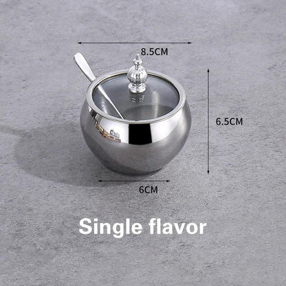 Rynx | Stainless Steel Spice Storage and Oil Sprayer Set - Essential Organizer for Culinary Lovers