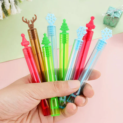 Rynx 12/36Pcs Christmas Bubble Stick Soap Tube Empty Bottle 2024 Christmas Decoration New Year Children's Gift Children's Birthday Party Favors Toy