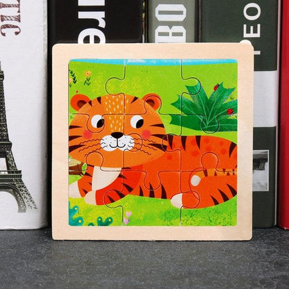 Rynx | Animal Adventure Wooden Tangram Puzzle Set - Creative Learning Toy for Children