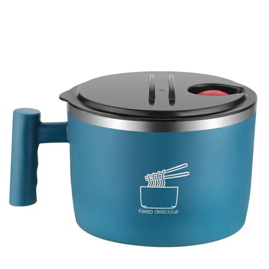 Rynx | Stainless Steel Instant Noodle Bowl with Lid - Sealed & Portable Drain Bowl, Ideal Kitchen Utensil for Instant Noodles