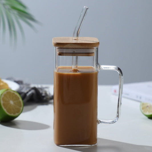 Rynx | Stylish Square Large Capacity Mug with Straw