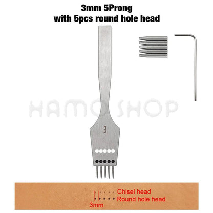 Rynx | Premium Replaceable Round Chisel Tool Set for Leatherworking