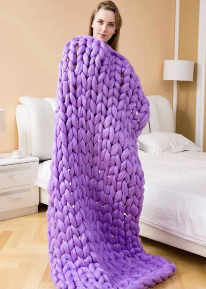 RYNX | Chunky Knit Blanket – Cozy Wool Blanket For Every Room – Soft & Warm – Perfect For Sofa And Bed