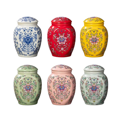 Rynx | Hand-painted porcelain flower vase - Stylish tea storage and home accessory