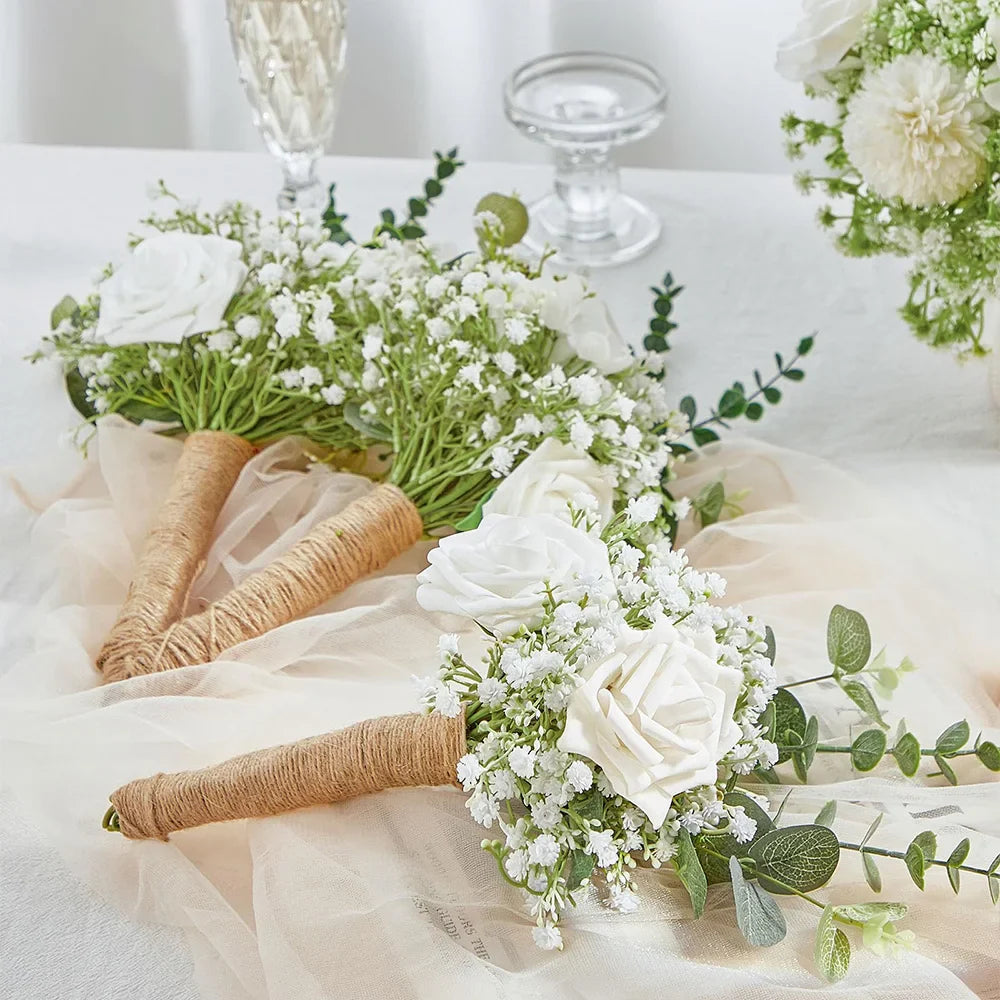 Rynx | 10/15pcs Artificial Baby's Breath Flowers – Fake Gypsophila for Wedding, Party and Home Decor | DIY Floral Bouquets