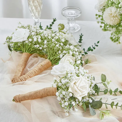 Rynx | 10/15pcs Artificial Baby's Breath Flowers – Fake Gypsophila for Wedding, Party and Home Decor | DIY Floral Bouquets