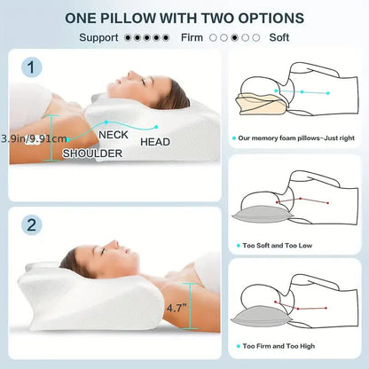 Rynx | SleepEase Butterfly Memory Foam Pillow – Ergonomic Support for Side and Back Sleepers