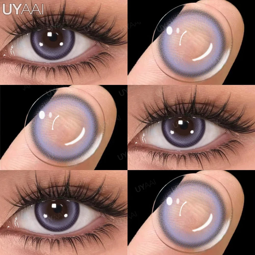 Rynx | 1 Pair Multi Contacts for Women y2k Korean Style Fashion Eye Lenses Blue Eye Color Contact Lens Purple Lenses Gray Natural Lens
