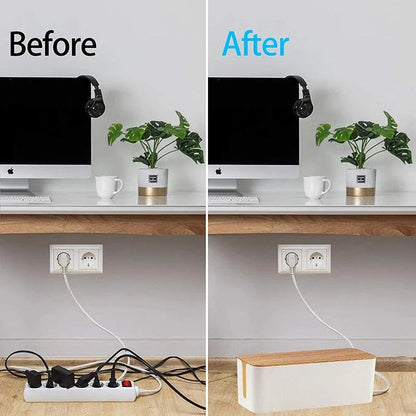 Rynx | Elegant Wood Cable Management Box with Enhanced Cooling Functions and Versatile Aesthetics