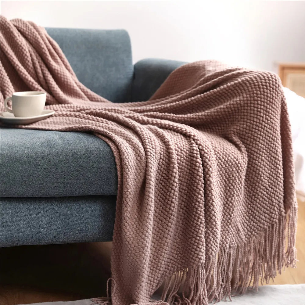 Rynx | Autumn knitted blanket Pink