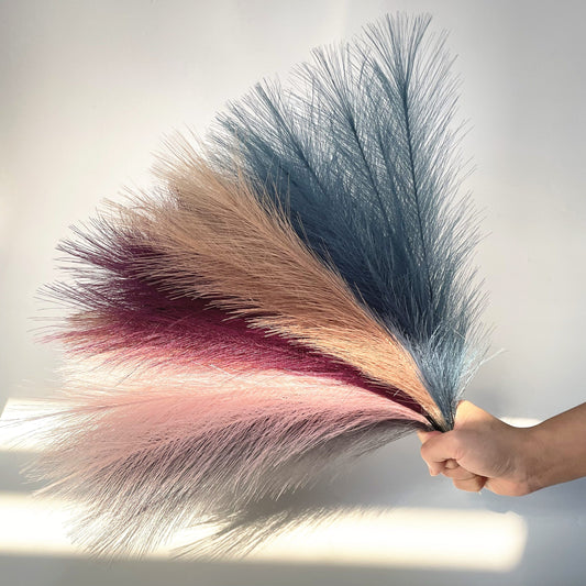 Rynx | 20 Pieces Bohemian Fluffy Artificial Pampas Grass Colorful