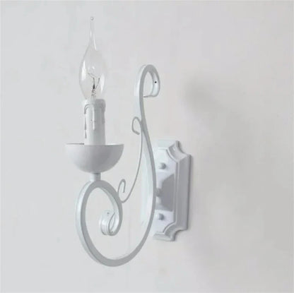 Rynx | VintageGlow - White Metal Wall Lamp With Candle E14