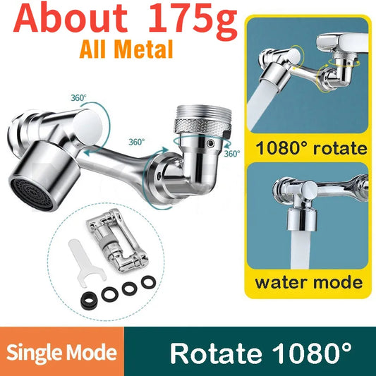 Rynx | 360 Twist: Metal Faucet Sprayer Head with Universal Rotation and Adaptor for Kitchen Tap Upgrade