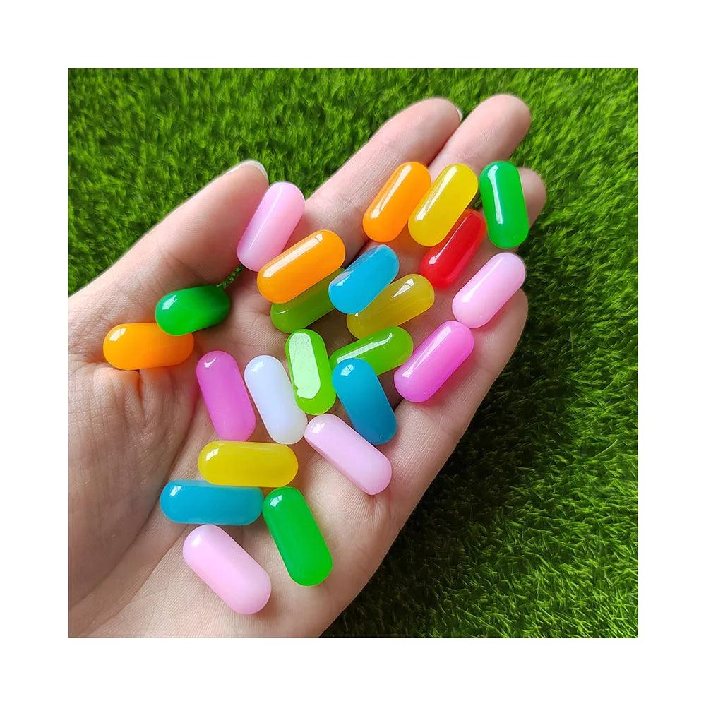 Rynx | Charming Miniature Candy Jelly Bean Beads for Fun DIY Jewelry and Hair Accessories, 21mm