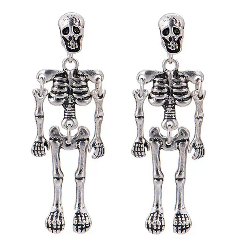 Rynx | Vintage Halloween Skull Skeleton Drop Earrings