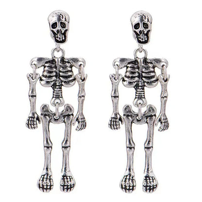 Rynx | Vintage Halloween Skull Skeleton Drop Earrings