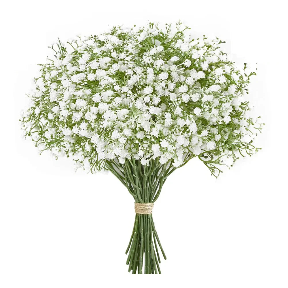 Rynx | 10/15pcs Artificial Baby's Breath Flowers – Fake Gypsophila for Wedding, Party and Home Decor | DIY Floral Bouquets
