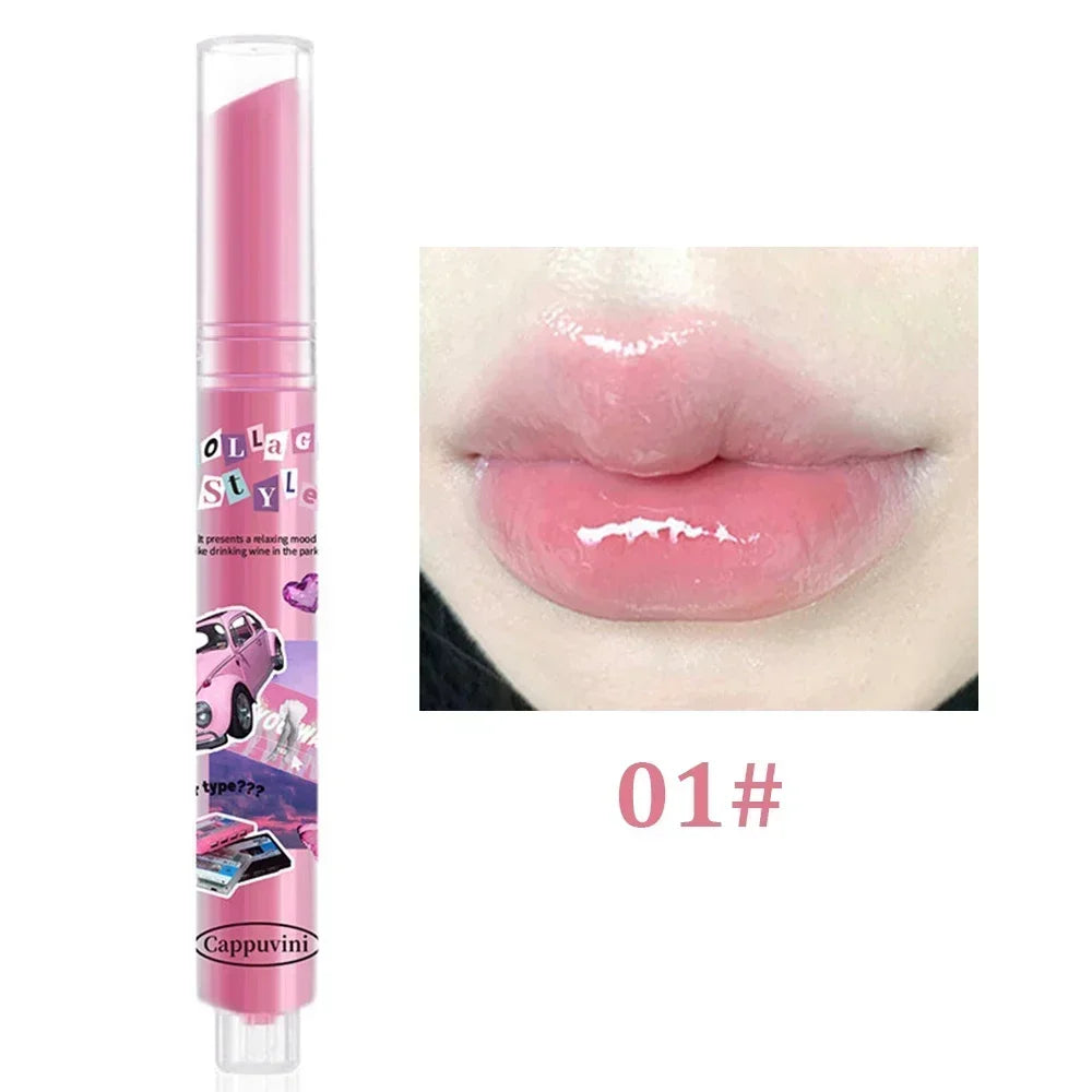 Rynx | Thin Tube Flower Lipstick Pencil Heart-Shaped Gel Lipstick Pencil Makeup Long-Lasting Moisturizing Lip Lacquer Girls Korean Cosmetics