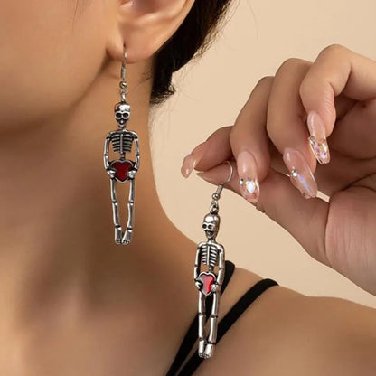 Rynx | Vintage Halloween Skull Skeleton Drop Earrings