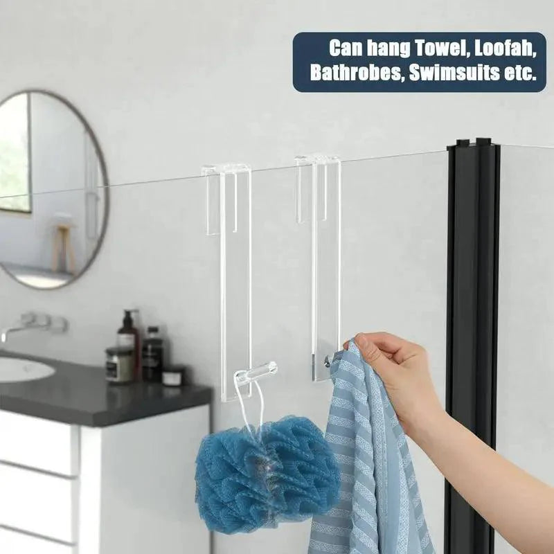 Rynx | Frameless Acrylic Shower Door Organizer - Effortless Installation Without Drill Required