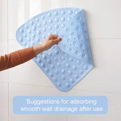 Rynx | 54x54cm Anti-Slip PVC Corner Shower Mat with Suction Cups – Hotel and Home Bathroom Cushion
