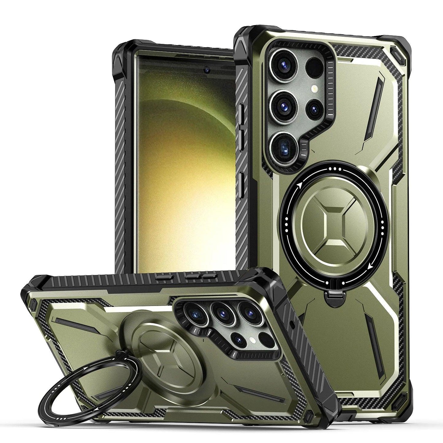 Rynx | Samsung Galaxy S23 Ultra/S23+ Plus Rugged Military Grade Shockproof Case with Magnetic Stand and MagSafe Support