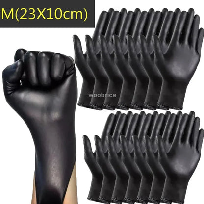 Rynx | Disposable Black Nitrile Gloves - Pack of Kitchen, Cooking, Tattoo, Car Washing, and Household Cleaning Work Gloves