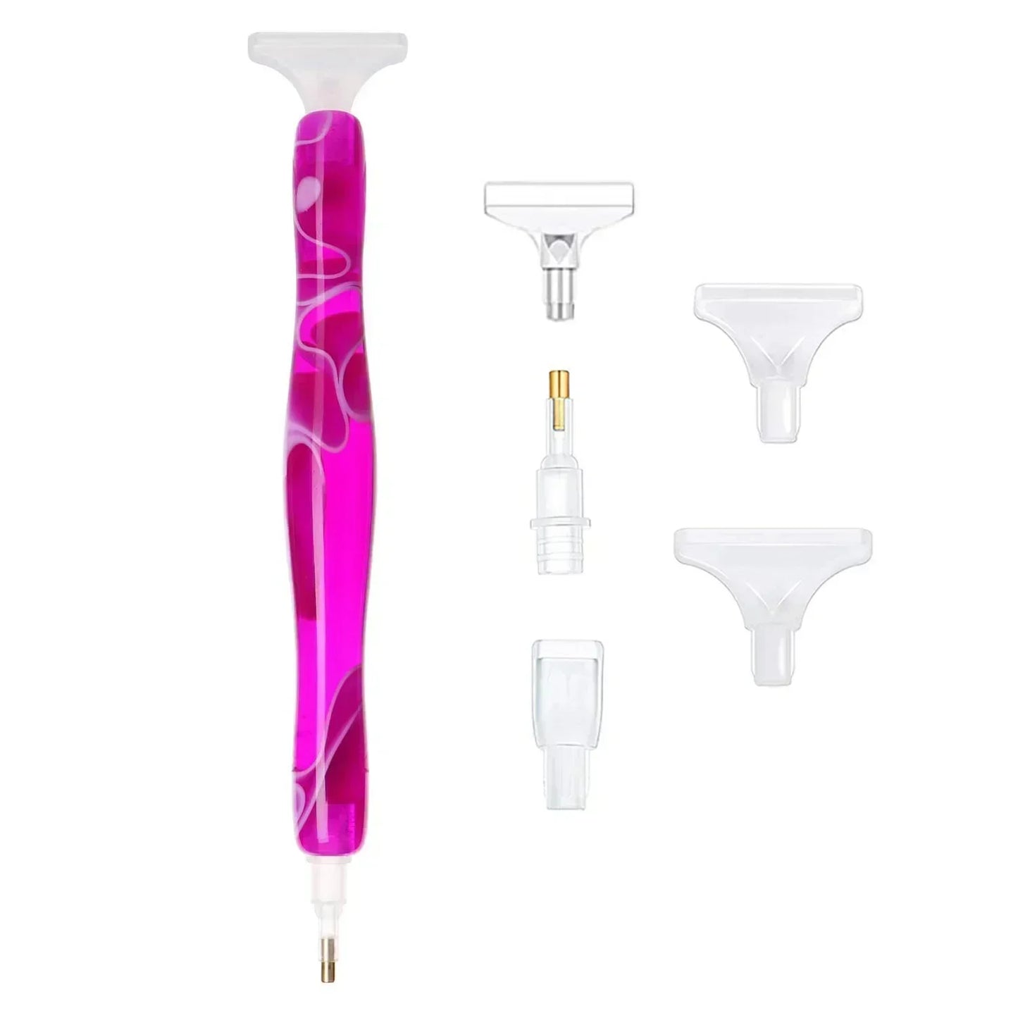 Rynx | 5D DIY Diamond Pen Spot Drill Set – Multifunctional Resin Diamond Embroidery Tool with 5 Pen Heads for Easy Application