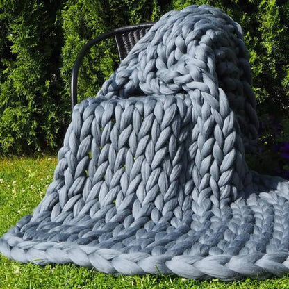 RYNX | Chunky Knit Blanket – Cozy Wool Blanket For Every Room – Soft & Warm – Perfect For Sofa And Bed