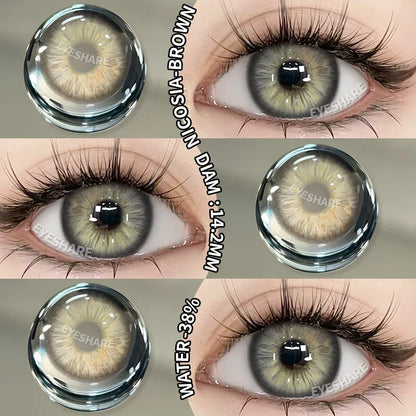 Rynx | 1 Pair New Colored Contact Lenses for Eyes Green Contact Lenses Fashion Blue Eye Lenses Annual Gray Beauty Contact Lenses