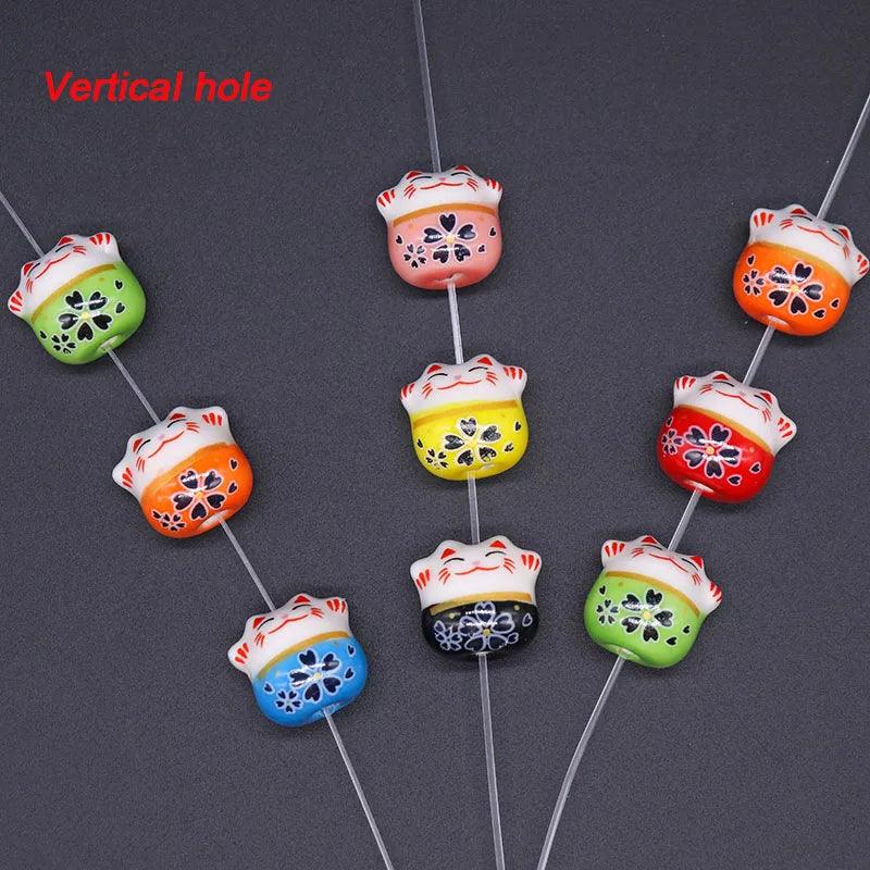 Rynx | Charming 10-piece Ceramic Lucky Cat Bead Set