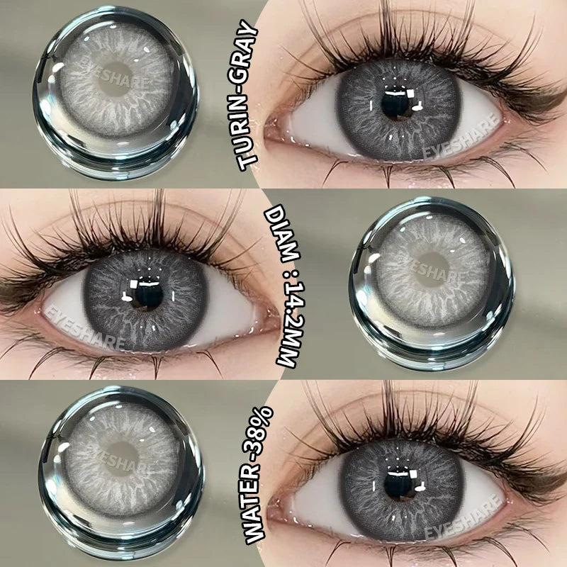 Rynx | 1 Pair New Colored Contact Lenses for Eyes Green Contact Lenses Fashion Blue Eye Lenses Annual Gray Beauty Contact Lenses