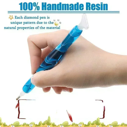 Rynx | 5D DIY Diamond Pen Spot Drill Set – Multifunctional Resin Diamond Embroidery Tool with 5 Pen Heads for Easy Application
