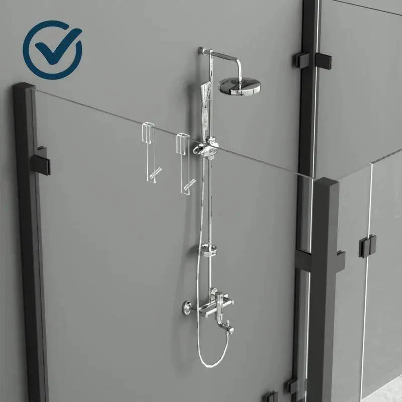 Rynx | Frameless Acrylic Shower Door Organizer - Effortless Installation Without Drill Required
