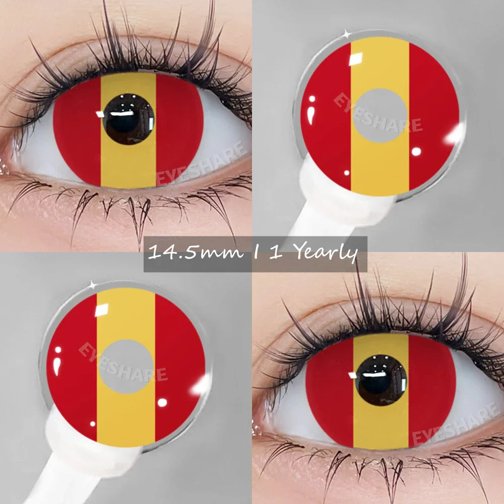 Rynx | Colored contact lenses for the eyes 1 pair Cosplay blue red colored lenses annually beautiful pupils Halloween eye contact lenses