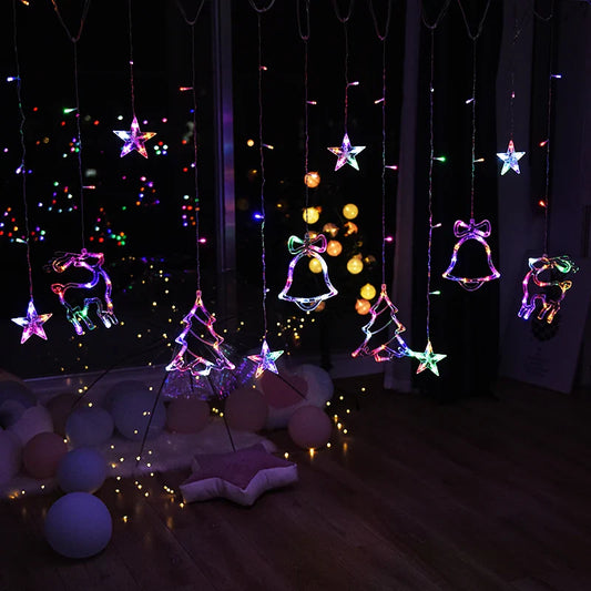 Rynx | 220V/110V/Battery Christmas Lights 2025 Light String Fairy Garland Curtain Decor for Holiday Party Christmas 2024 New Year's Decoration