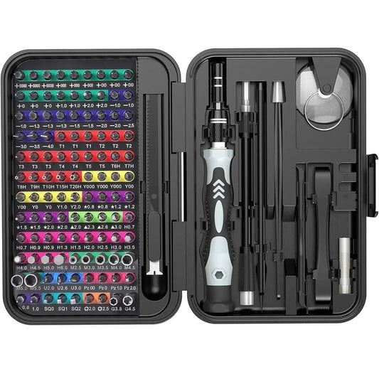 Rynx | Professional 132-piece magnetic precision screwdriver set with durable chrome-vanadium steel bits and color-coded handles for all repair needs