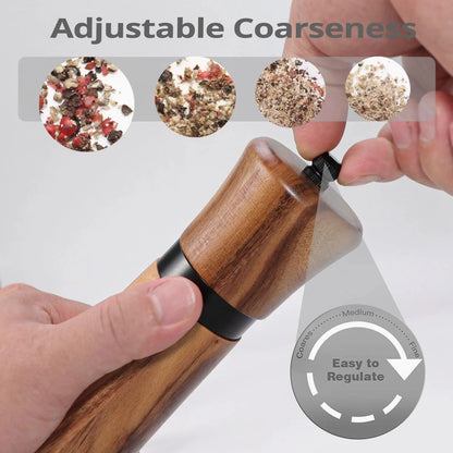 Rynx | Customizable Ceramic Mill Acacia Wood Pepper Mill for Gourmets