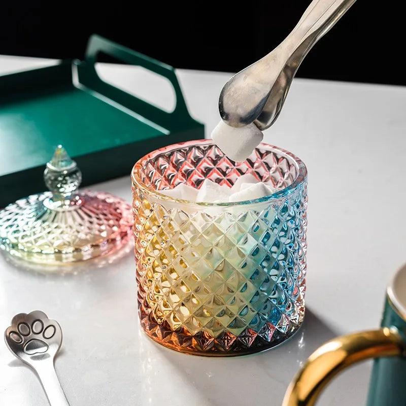 Rynx | Colorful diamond glass storage container for sweets and sugar - 300ML & 600ML options