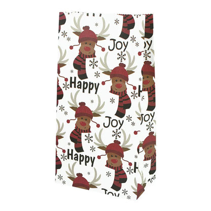 Rynx 10 pieces kraft paper candy cookie bags Santa snowman Christmas gift packaging bags Xmas Navidad New Year party decoration supplies