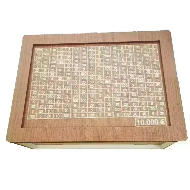 Rynx | Wooden Money Box Piggy Bank - Reusable Cash Bank with Savings Goal and Numbers for Encouraging Saving Habits