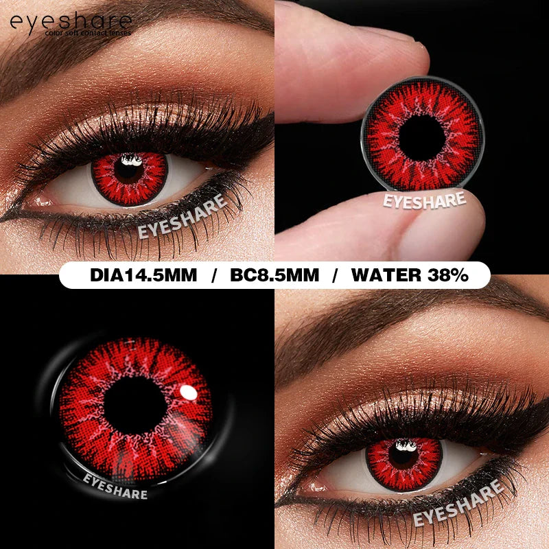 Rynx | 1 Pair Halloween Colored Contact Lenses for Cosplay White Contact Anime Colored Eye Lenses Annual Vampire Red Contact Lens