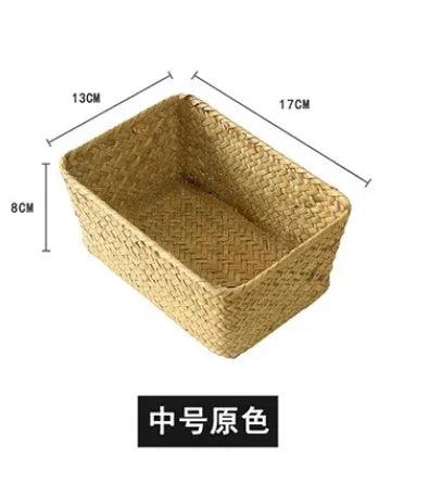 Rynx | Natural Seaweed Laundry Basket with Lid - Stylish Basket for Bath Items, Cosmetics, and Towels
