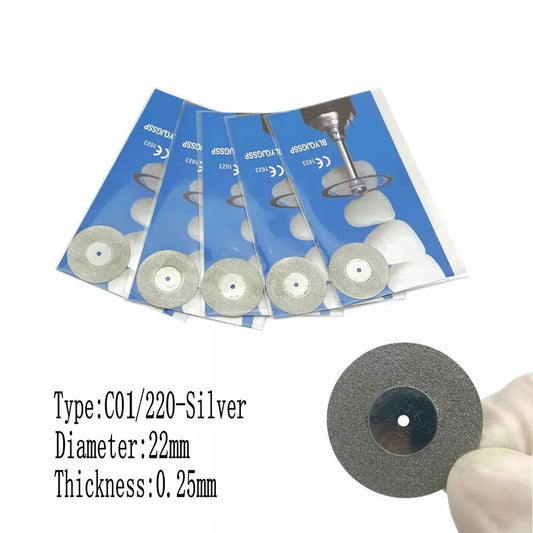 Rynx | Dental Ultra-Thin Double Sided Sand Porcelain Cutting Disc Mandrel - 5pcs/Pack Diamond Polishing Tools - Denspay Supplier