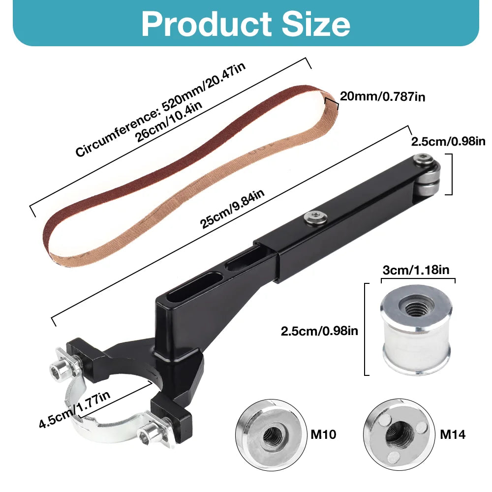 Rynx | Belt Sander Bracket for Angle Grinder - Modified Sand Belt Machine for Model 100 115 125 Angle Grinder - Ideal for Wood/Metal Grinding & Polishing