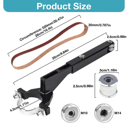Rynx | Belt Sander Bracket for Angle Grinder - Modified Sand Belt Machine for Model 100 115 125 Angle Grinder - Ideal for Wood/Metal Grinding & Polishing