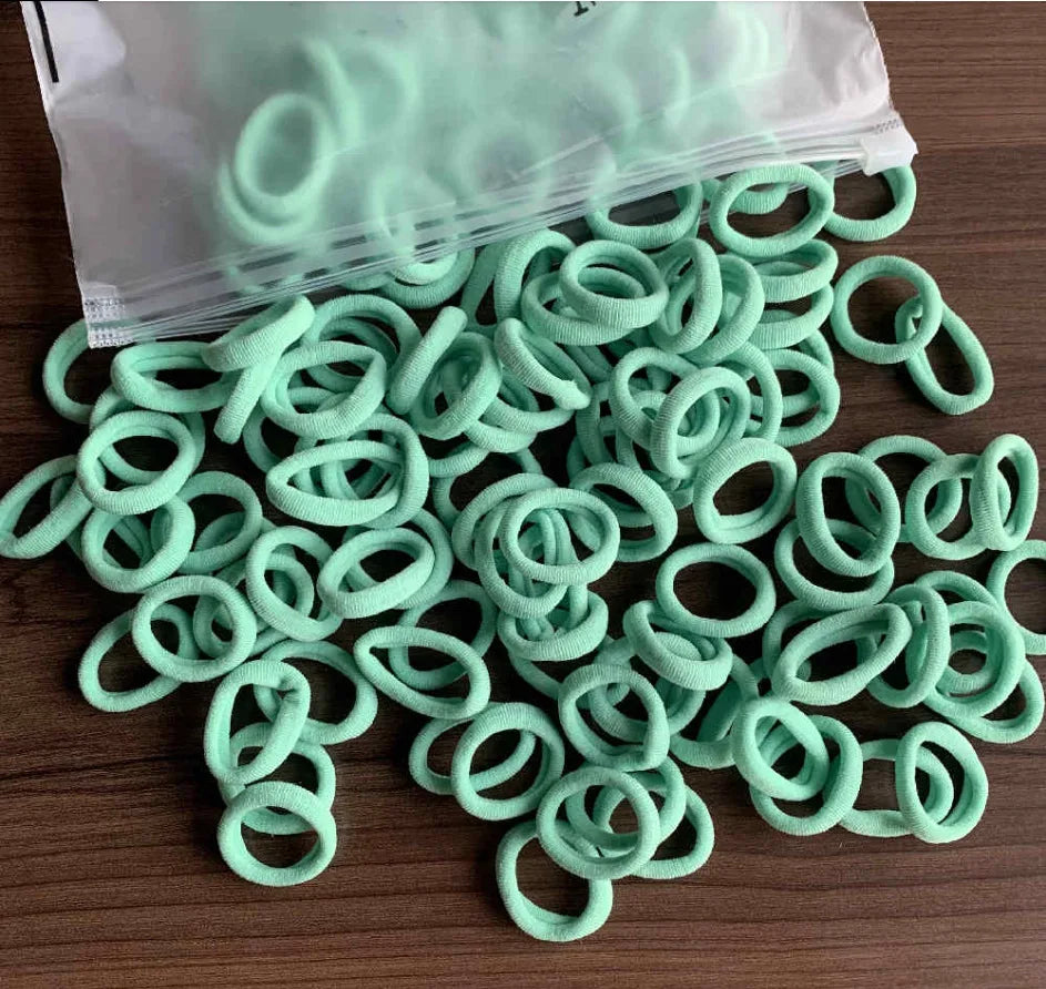 Rynx | 50/100pcs Colored Hair Ties for Kids: Elastic Hair Ties