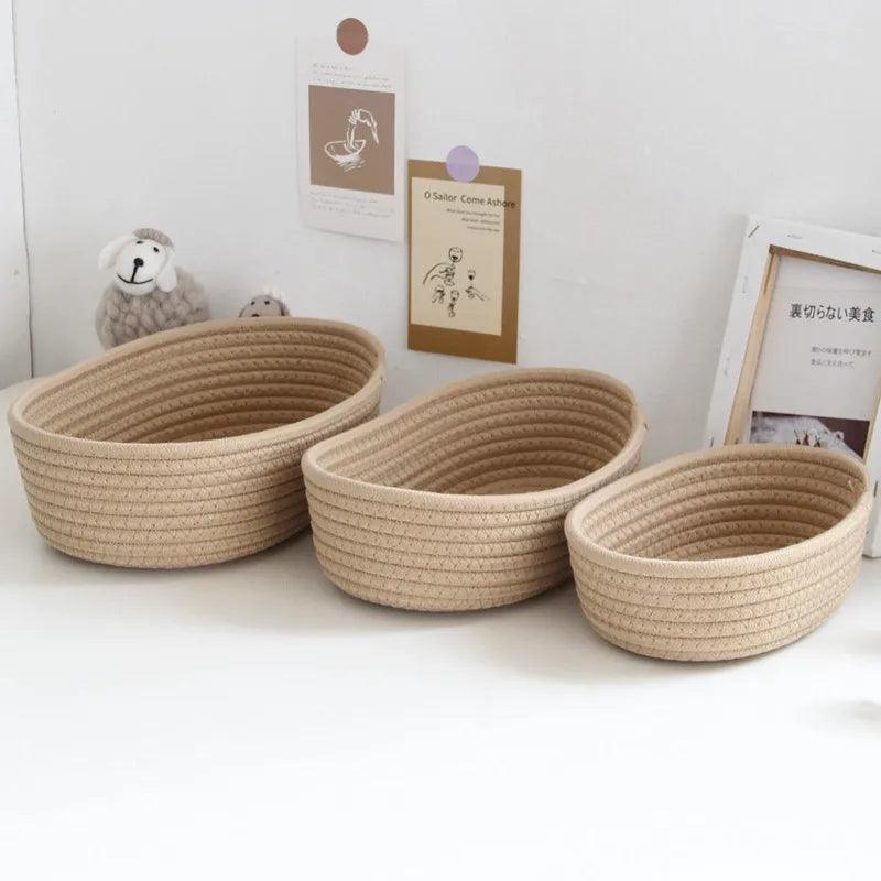 Rynx | Scandinavian Style Cotton Rope Desktop Storage Baskets - Chic Organization Solutions